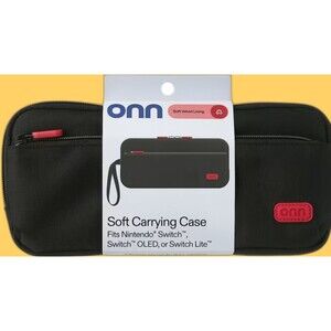 NIP onn Soft Carrying Case Travel Bag Fits Nintendo Switch OLED Lite Black